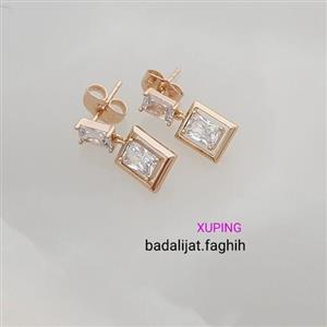 گوشواره جواهری برند ژوپینگ فوق العاده شیکو مجلسی کاملا رنگ ثابت و آبکاری طلا شده