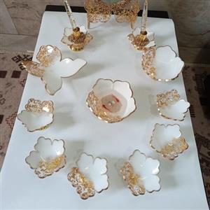 ست هفت سین لاکچری و جدید دست ساز  کارشده با ورق طلا