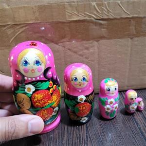 ماتروشکا روسی عروسک چوبی 5 تکه 11 سانت ساخت روسیه