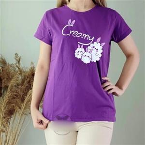 تیشرت زنانه و دخترانه نخ پنبه فری سایز تا 46