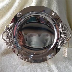 سینی استیل گرد پایه دار درجه یک ضد اهن ربا