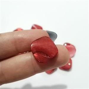 دکمه لباس طرح شیشه ای مربع رگه اکلیلی رنگ زرشکی بسته 12  عددی