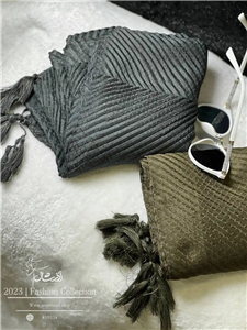 شال پلیسه ساده منگوله دار