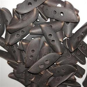 دکمه لباس طرح چوبی رنگ قهوه ای سوخته  بسته 10  عددی