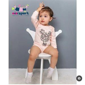 لباس نوزادی دو تکه دخترانه طرح پلنگی  ( سایز  1و 3 )