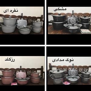 سرویس قابلمه چدن گرانیت 15 پارچه هبرون
