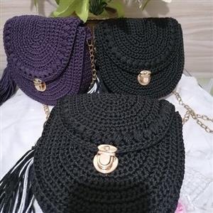 کیف نیم دایره دوشی مکرومه