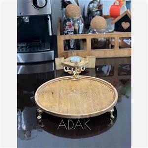 سینی چوبی طرح گوزن پایه دار