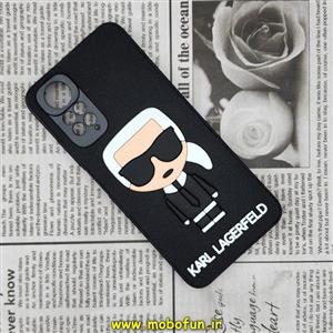 قاب گوشی Redmi Note 11 4G - Redmi Note 11S شیائومی شیائومی طرح کارل لاجرفلد KARL LAGERFELD سیلیکونی سخت Hard سه بعدی برجسته محافظ لنز دار مشکی کد 572