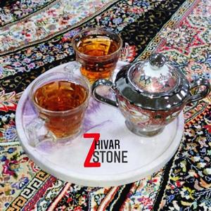 سینی پذیرایی و سینی چای گرد نشکن کوچک شیک سنگ مصنوعی در طرح ها و رنگهای مختلف