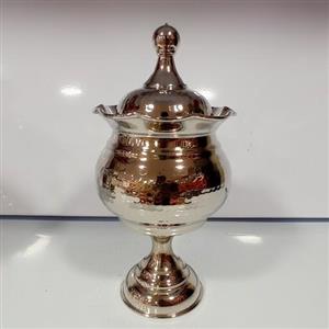 قندان مسی لب چین کروم درجه یک(برندبیات مرادی زنجان)پایه دار