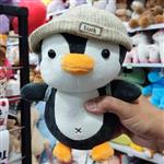 عروسک پولیشی پنگوئن همراه کوله پشتی و کلاه وارداتی