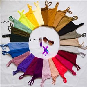 تاپ بندی نخ پنبه سوپر زنانه  رنگارنگ