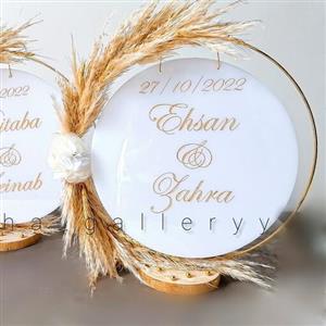 استند اسم روستیک با گل آرایی بوهو و حک اسم و تاریخ و متن شما