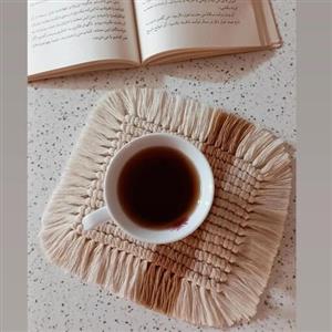 زیرلیوانی مکرومه بافی