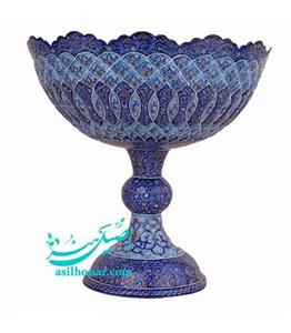 کاسه پایه دار میوه خوری میناکاری