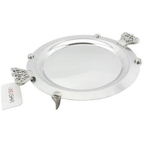 سینی گرد نگار استیل دسته تاج ابعاد (39)