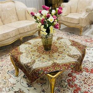 ست رومیزی ترمه پنج تکه طرح افشار(شاین )تمام ابریشم