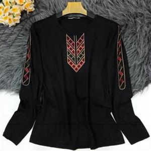 بلوز طرح سنتی کار شده ترک زنانه