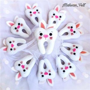 پک ده عددی گیفت  دندونی نمدی خرگوش