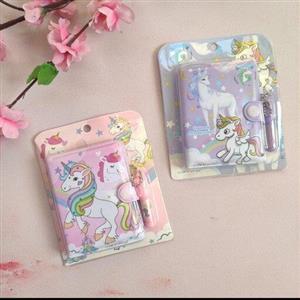 دفتر یادداشت طرح یونیکورنی همراه با خودکار