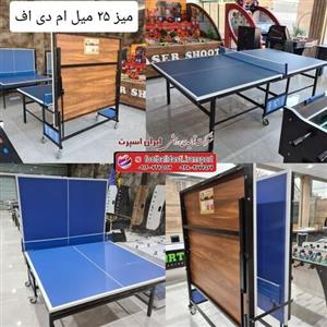 میز پینگ پنگ تنیس تاشو چهار چرخ تمام ام دی اف 25 میل دورو ضدخش