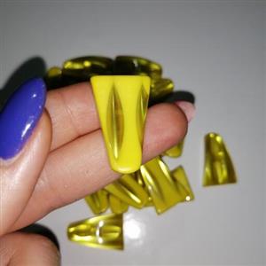 دکمه لباس طرح شیشه ای دورنگ زرد بسته 8 عددی