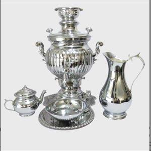 سرویس سماور گازی افسون طرح روس گنجایش 6 لیتر