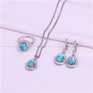 نیم ست فیروزه زنانه کد 9370