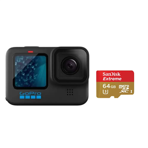 دوربین گوپرو + مموری کارت GoPro HERO11 kit SDXC 64 GB 60MB/S 