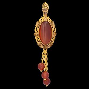 آویز گردنبند طلا 18 عیار زنانه طلای مستجابی مدل عقیق کد 4 -