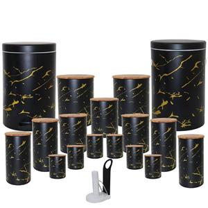 سرویس آشپزخانه 18 پارچه برند MGS مدل ماربل درب چوبی