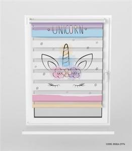 پرده زبرا اتاق کودک دخترانه طرح فانتزی یونی کورن Fancy Unicorn کد 2976-5