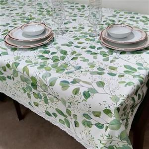 رومیزی 6 نفره طرح برگ سبز