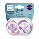 پستانک اونت اولترا ایر 6-18ماه avent ultra airطرح بالن و آی لاو پاپا