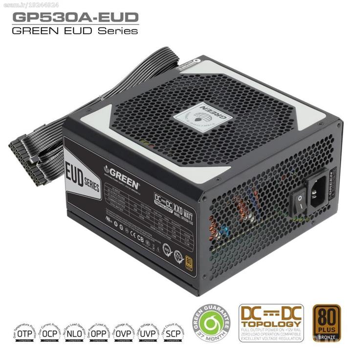 Green GP530A-EUD Semi Modular Computer Power Supply