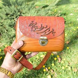 کیف چرم و چوب تمام تراش