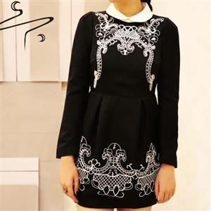 پیراهن زنانه سفید مشکی