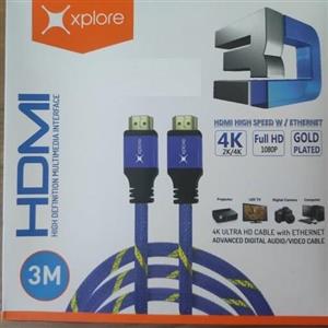 کابل اچ دی ام آی HDMI CABLE برند اکسپلور شیلد دار کیفیت عالی 3 متری 4K 