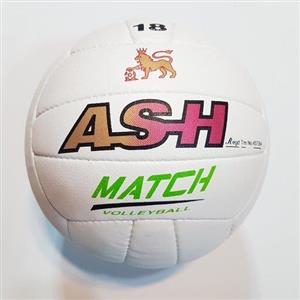 توپ والیبال سفید ASH  جنس چرم درجه یک