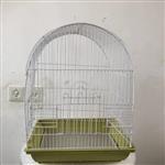 قفس مسافرتی کوچک مناسب پرندگان کوچک جسه ریز بافت دارای چوب نشیمن و دو عدد ظرف غذا