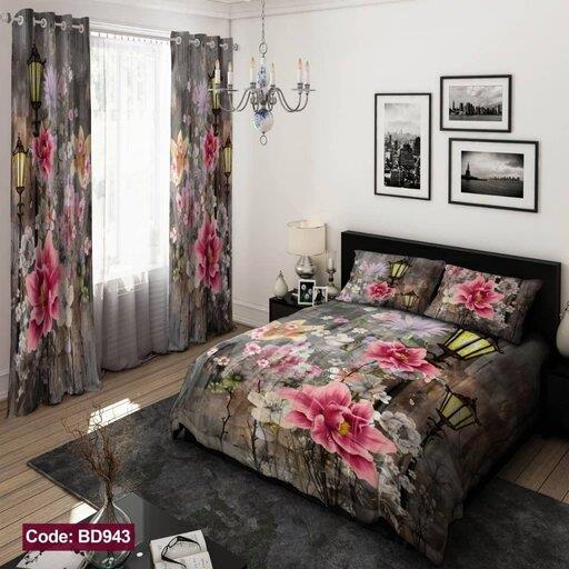 روتختی سه بعدی گلدار بنفش