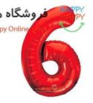 بادکنک فویلی عدد 6 قرمز