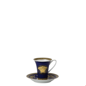 فنجان نعلبکی روزنتال آلمان Rosenthal meets Versace Tasse Ikarus Medusa blue Kaffeetasse 2 tlg Porzellan