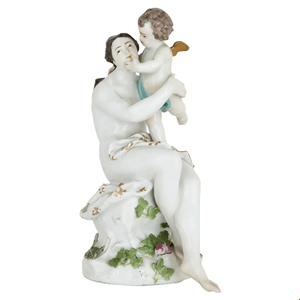 مجسمه دکوری چینی آنتیک قدیمی مایسن آلمان Meissener Porzellangruppe der Venus und Amor aus dem 18 Jahrhundert 