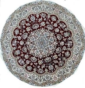 فرش دستبافت نایین إیران (گرد قطر ١.٥ طرح ترنج)