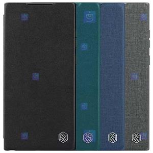 کیف چرمی پارچه ای نیلکین Samsung Galaxy S23 Ultra مدل Qin Pro Plain Leather Cloth case