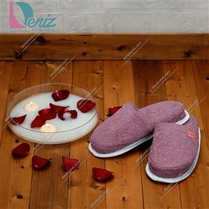دمپایی حوله ای طرح کرالیچ رنگ یاسی تیره