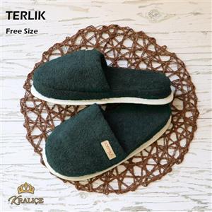 دمپایی حوله ای طرح کرالیچ رنگ یشمی