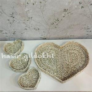 سینی حصیری قلب 4تکه